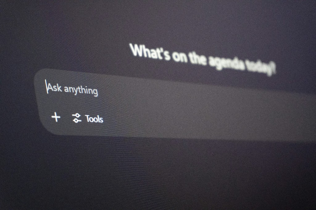 Close-up of a chat interface with an input asking 'Ask anything', representing AI assistant conversations.